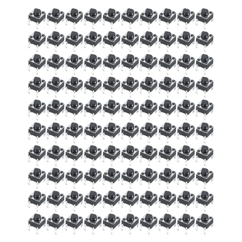 100pcs 6x6x5mm 4pin Push Button Switch Momentary Tact DIP Through-Hole