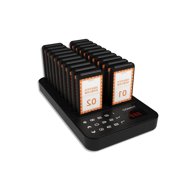 JT-P30 20-Pager Wireless Service Order System Vibrating Buzzer Guest Coaster Pager for Fast Food Restaurant And Cafe