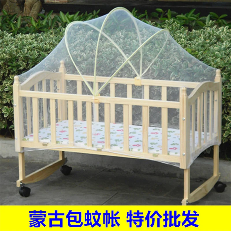 Baby Bed Mosquito Net Children's Bed Baby Wooden Bed Mongolian Yurt Cradle Mosquito Net Size Bow Shaped Universal