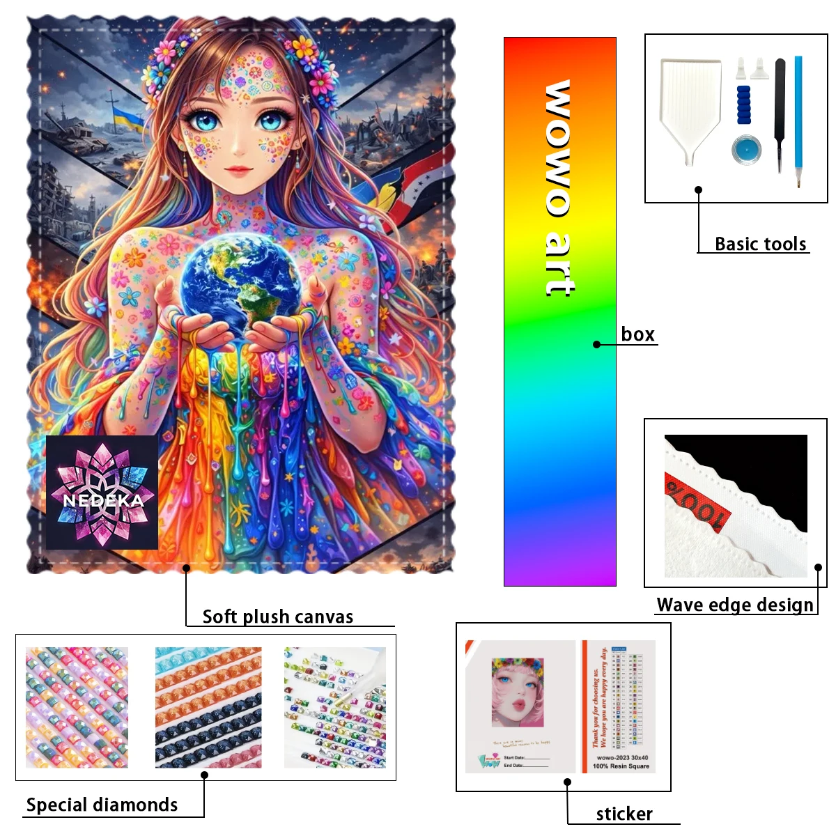 

【NEDEKA_ Diamond Art】Paint and the Girl Crystal AB Rhinestone FD Rhinestone Perfect Resin Diamond