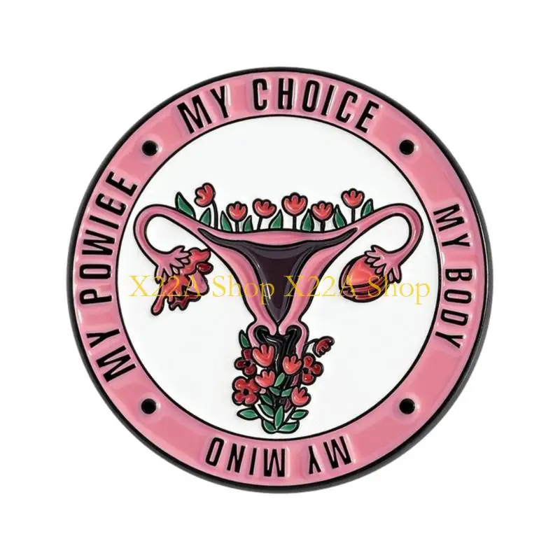 Unique Contemporary Female Reproductive Art Brooch Shining Alloy Pin Trendy Uterus Badge Accessory For Special Occasions