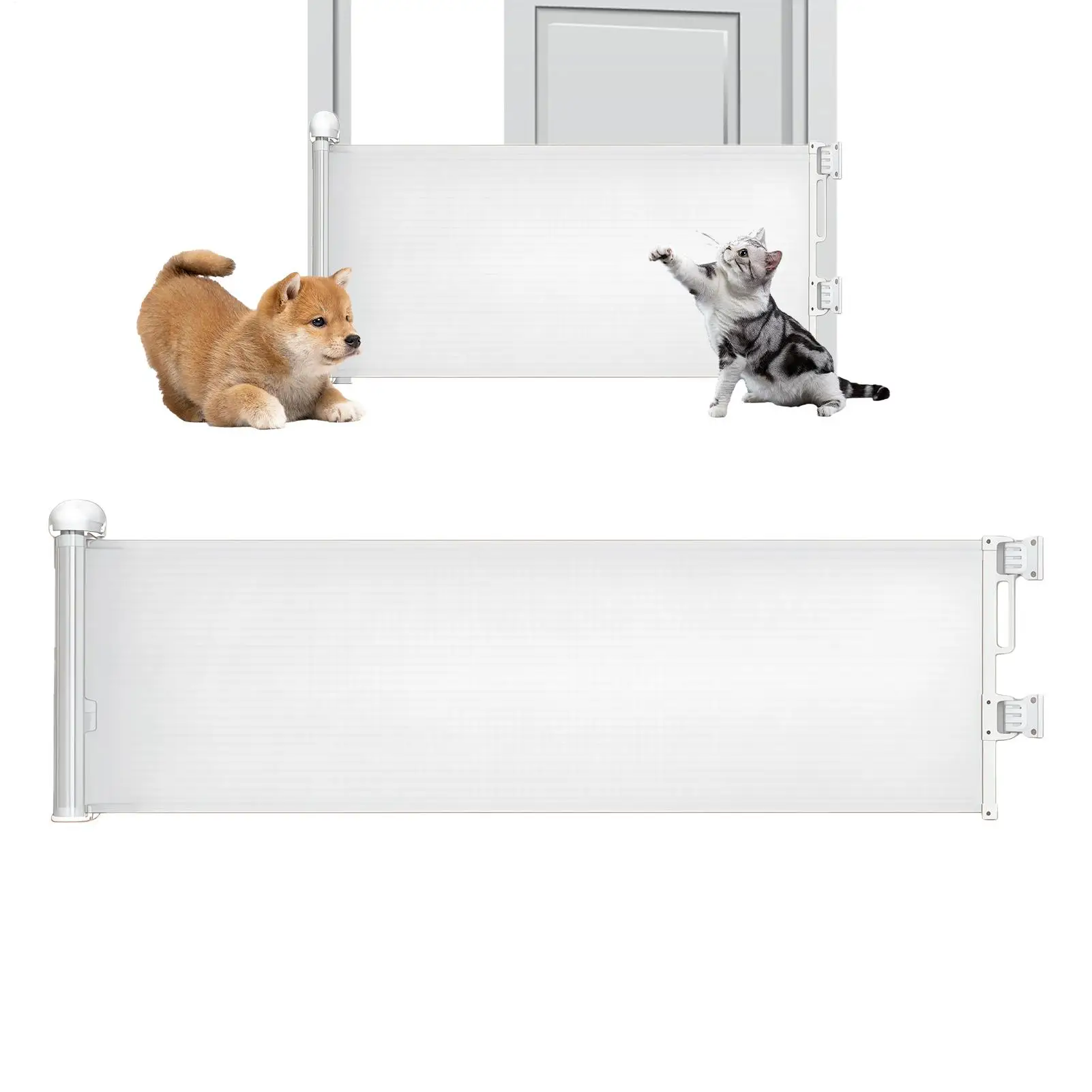 

Выдвижные дверные ворота 17,7x59 дюймов, защитный кожух для забора, выдвижные ворота для домашних животных для собак, для внутренних и наружных дверных проемов