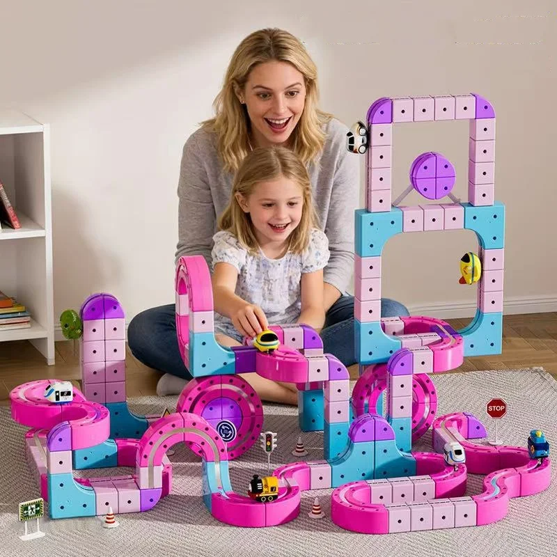 

new Magnetic Electric Train Anti Gravity Track Set Magnetic Building Blocks Educational Toy For kids Boys Girls Birthday Gift