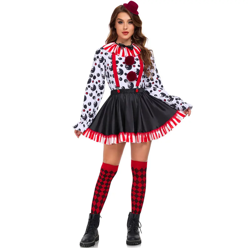 

Easter loween Women's Costume Versatile Clown Skeleton Transformation Stage Performance Outfit Ladies Faion