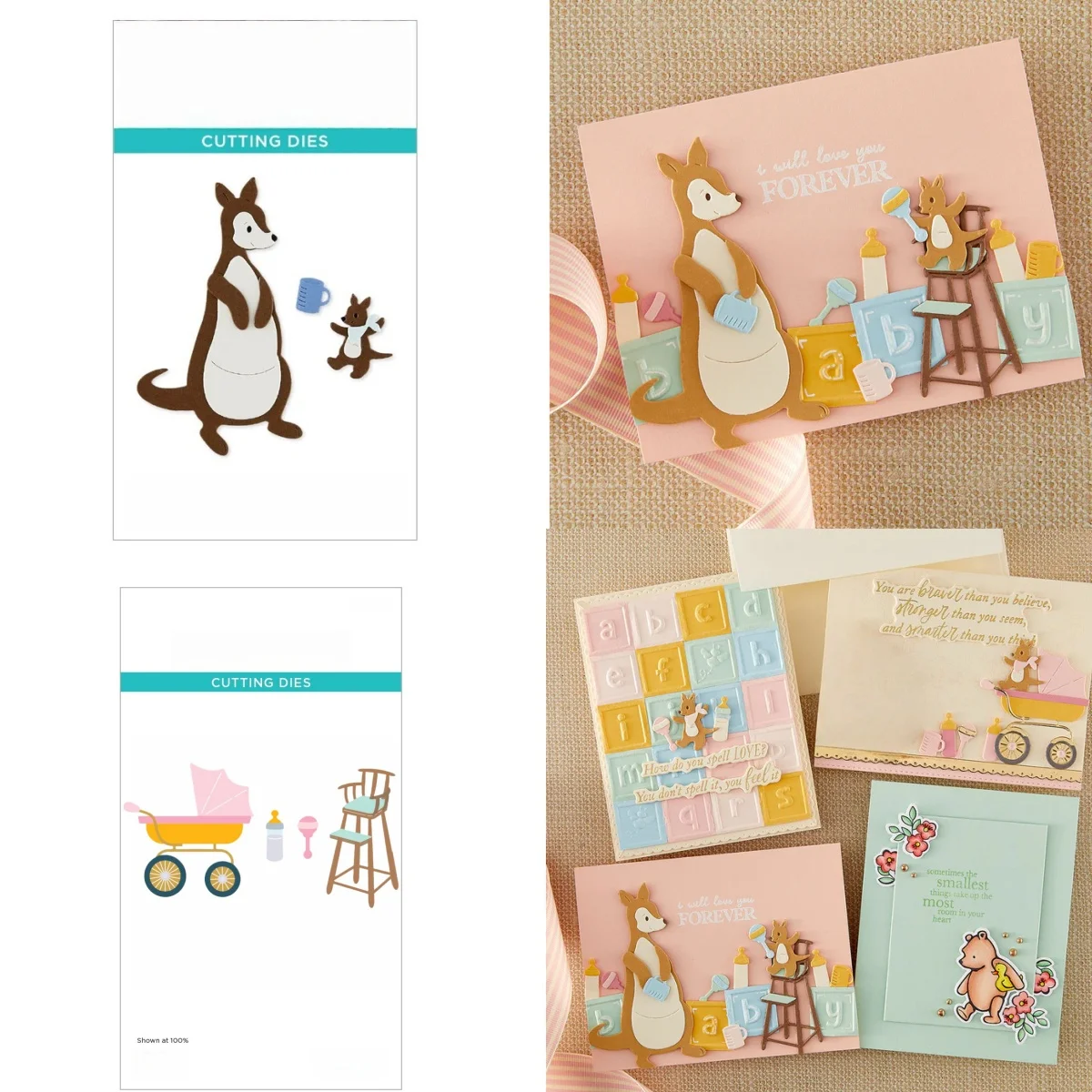 

Valentine's Day 2026 Heart Kanga Baby Accessories Etched Bear Cat Dog Metal Cutting Dies Stencil Hot Foil For DIY Scrapbook New