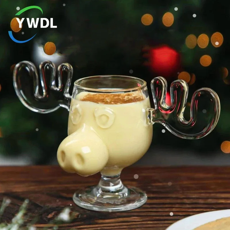 1 adet Elk şarap bardağı Kokteyl meyve suyu fincanı Ren Geyiği Kupa Şarap Bira Su Süt Viski Bardakları Drinkware Atış Bardak Noel Hediyesi Nana