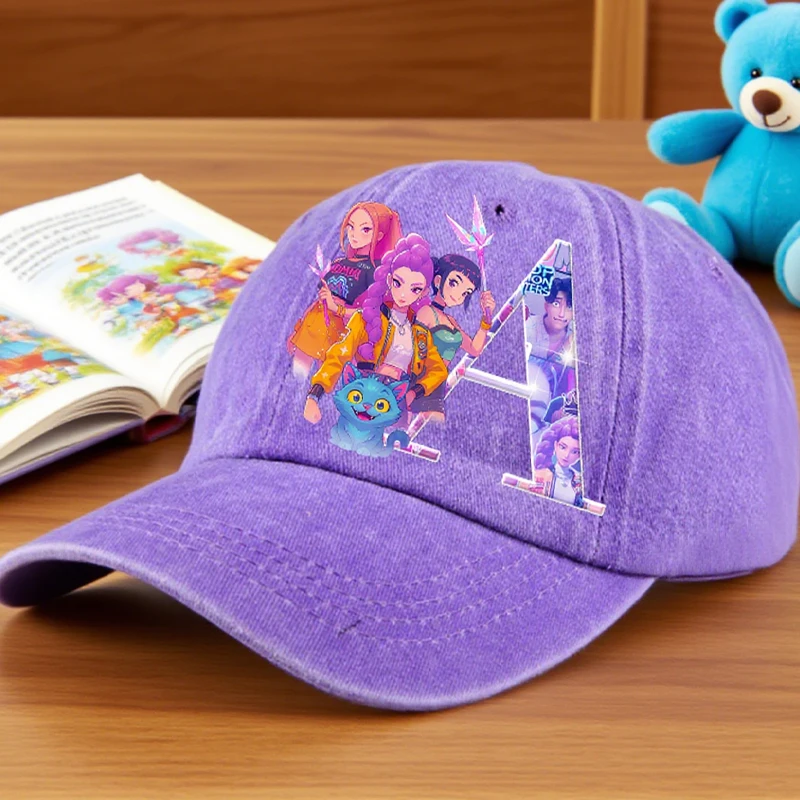 

Kpop Demon Hunters Washed Baseball Caps Children Djustable Baseball Cap Sun Hats Fashion Casual Commuting Caps Hip-hop Hat Gift