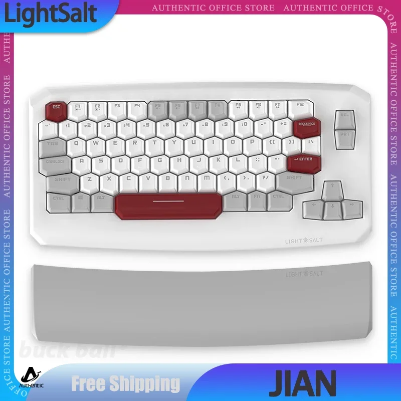 LightSalt JIAN Mechanical Keyboard With Rest 3 Mode 2.4G Wireless Bluetooth Keyboard 79 Keys Rgb Backlight Gaming Keyboard Gifts