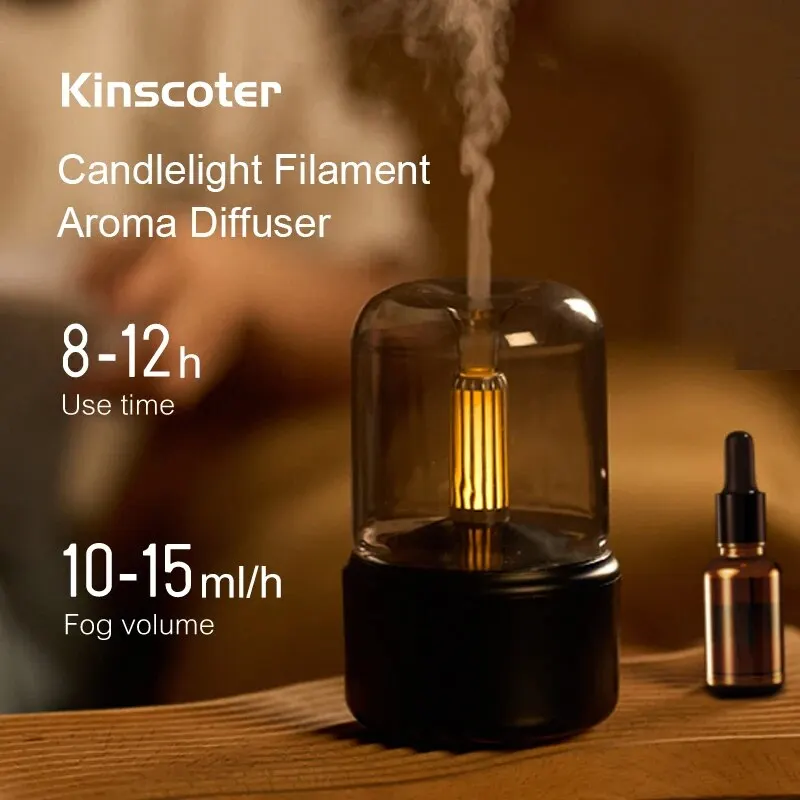 KINSCOTER Home Portable Aroma Diffuser USB Air Humidifier Essential Oil Night Light Cold Mist Maker Sprayer for Gift Bedroom