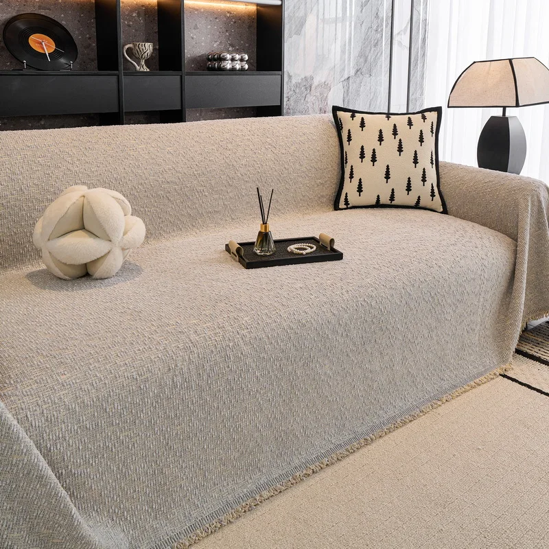 French Cream Style Sofa Cushion Cloth Sofa Cover Anti Cat Scratch Blanket Thick Non-Slip Couch Cover Full Cover Knee Blanket