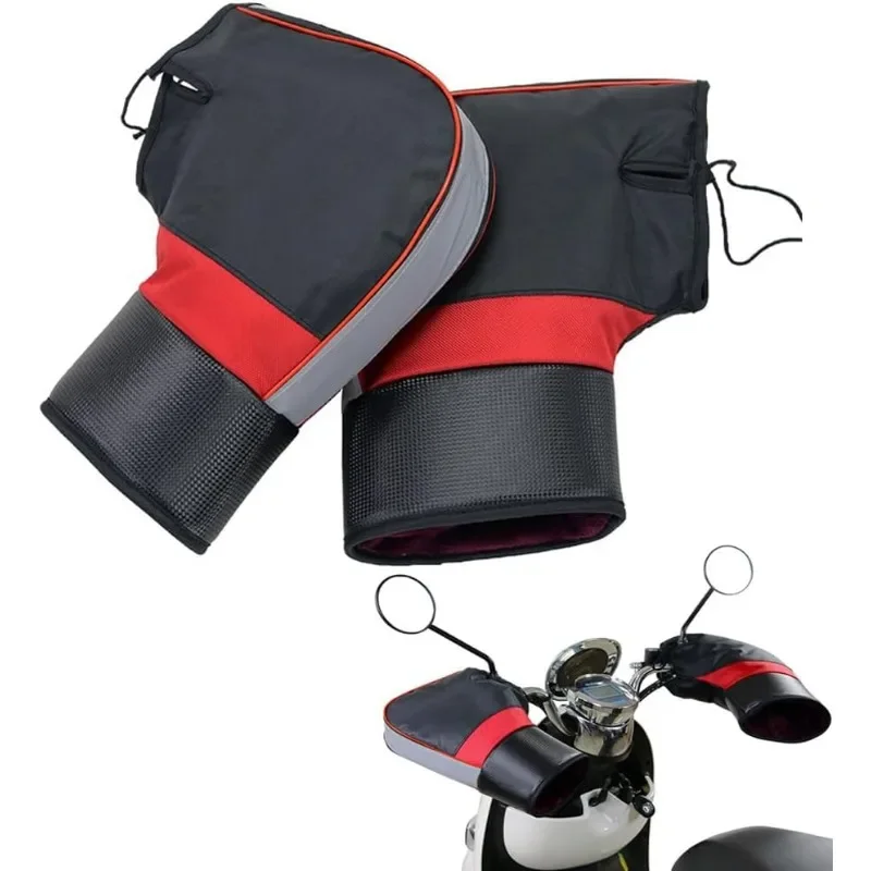 Winter Warm Gloves Motorcycle Handlebar Muffs Thick Fleece Lined Windproof Rainproof for Ebike Scooter Bike Motorcycle Gloves