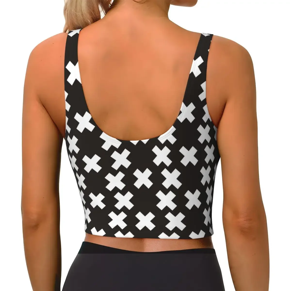 Custom Amsterdam Flag Women Sports Bra High Impact Vest Gym Workout Yoga Crop Tank Tops