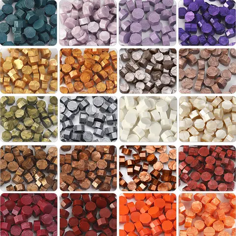 진주빛 팔각형 씰링 왁스 비즈, 투명 왁스 만들기 재료, DIY 스크랩북 청첩장 장식 공예, 500g