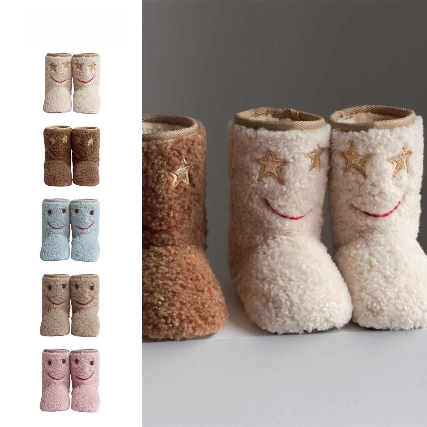 Kids Shoes for Girl Korean Style Girls Snow Boots 2026 Winter New Fashionable Lamb Wool Warm Boots Fluffy Girls Outdoor Boots