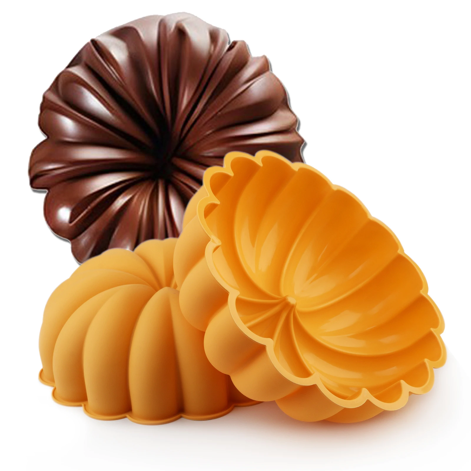 Big Pumpkin 9 Inch Cake Pan Silicone Mold Pumpkin Shaped Mold Thanksgiving Harvest Baking Cookie Candle Silicone Mold