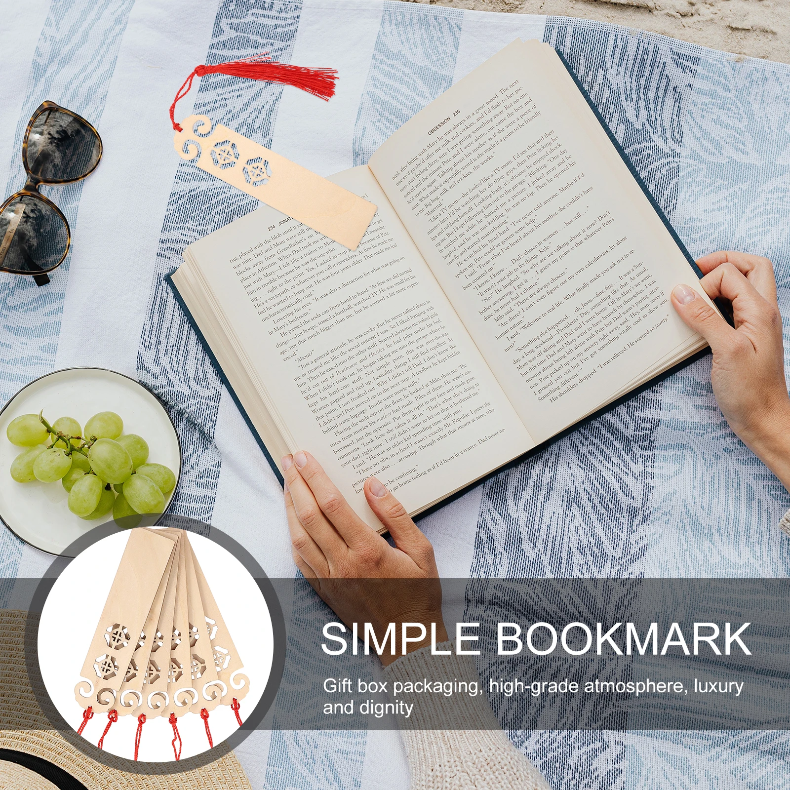

6pcs Wooden Bookmark Retro Bookmarks Hollow Vintage Crafts DIY Blank Wood Bookmark Classic Style Students Writers Readers Ideal