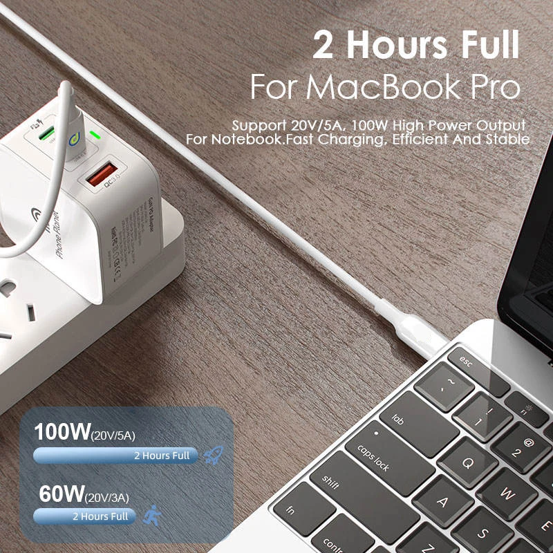 NNBILI 5A 100W USB Type C To Type C Cable USB-C PD Fast Charging Charger Wire Cord For Macbook Samsung Xiaomi Type-C USBC Cable image 3