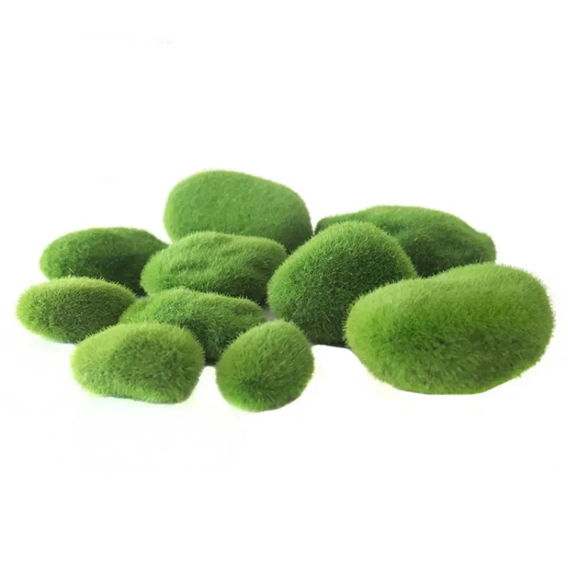 Artificial Moss Rocks Decorative, Green Moss Balls,for Floral Arrangements Gardens and Crafting Promotion