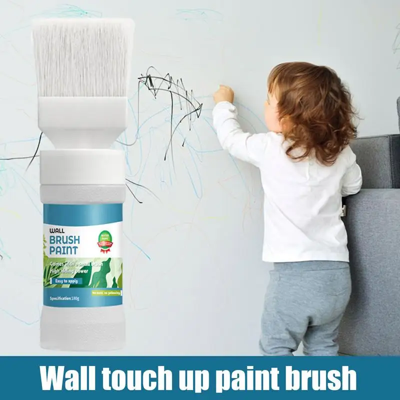 White Touch up Paint White Paint Wall Paint Wall Repair Tool Paint Touch-up with Brush Fast-Drying Stain Remover for Graffiti