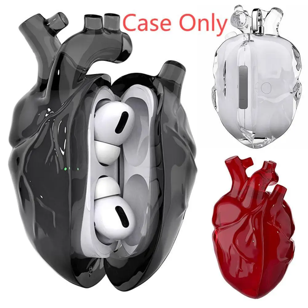 Red Heart Shape Bluetooth Earphone Case For Apple Airpods 3/Pro 2 Halloween Decoration Cover Anti Fall Protective Bag