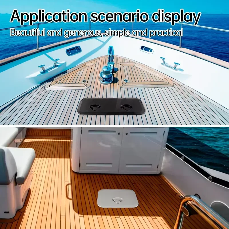 243x607mm White ABS Plastic Boat Hatch Deck Access Cover Marine Yacht Inspection Port UV Resistant Anti Aging Waterproof