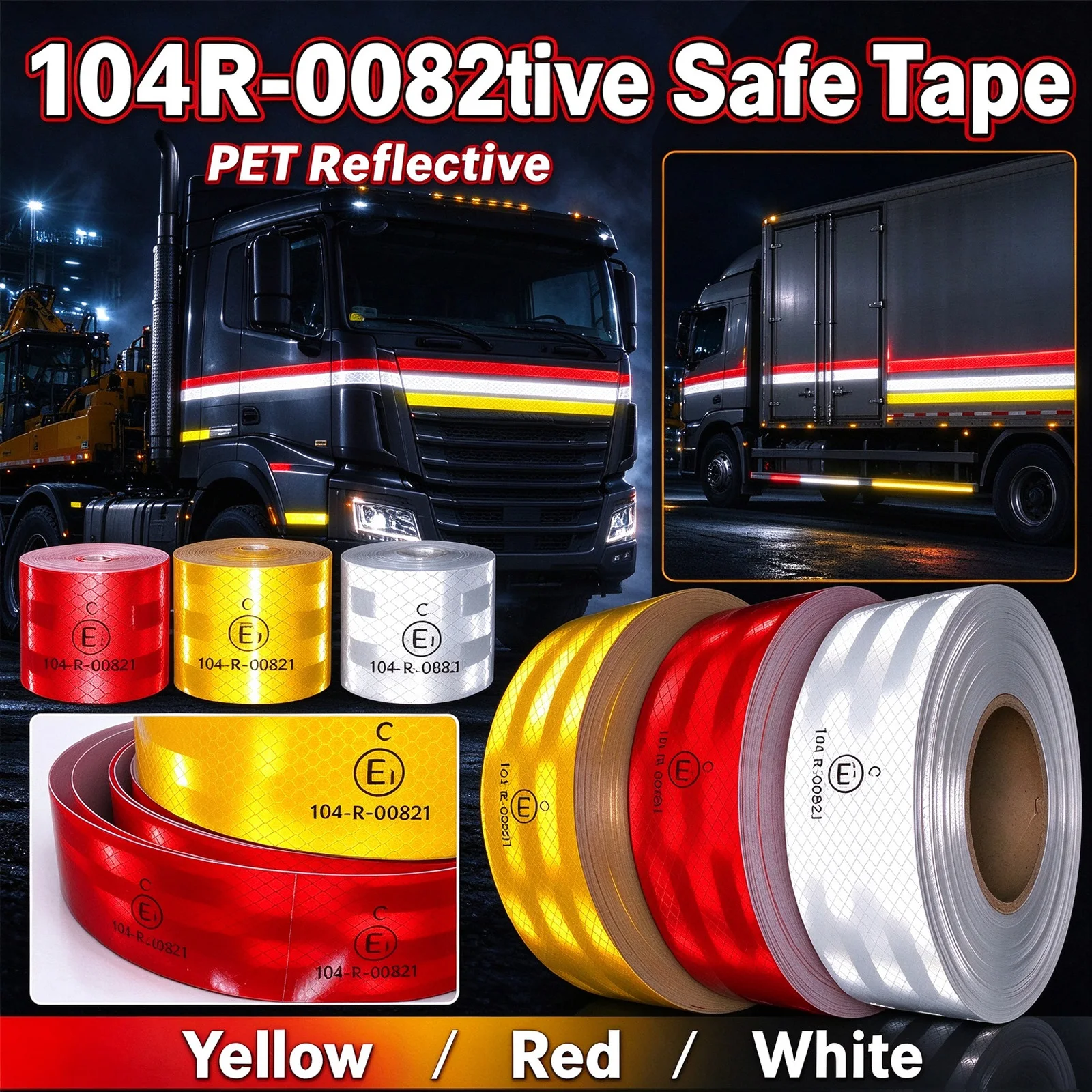 8.9M 104R Reflective Tape Stickers Self-Adhesive Reflectors Waterproof Warning Tape Strips For Car Bike Helmet Motorcycle Helmet