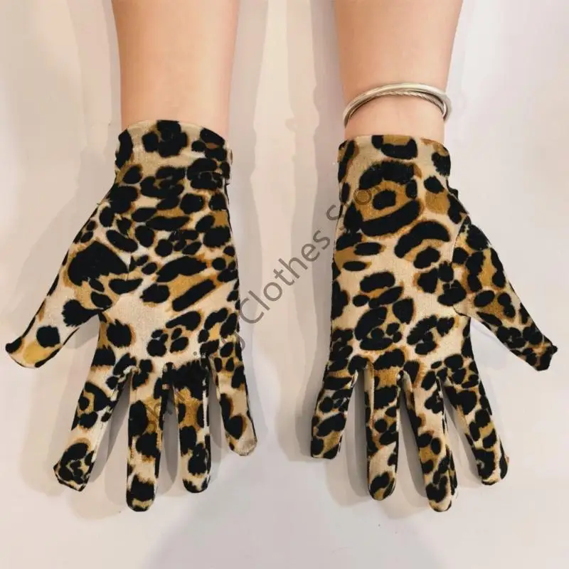 M68A قفازات نمط الفهد اللمسات الناعمة النسيج للأطفال الكبار الأحجام المتاحة