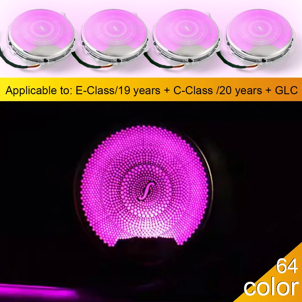 Car Door Horn Cover 64 Color Speaker Mid-range Led Decorative Ambient Light For Mercedes Benz W213 W205 X253 C Class/E-class/GLC