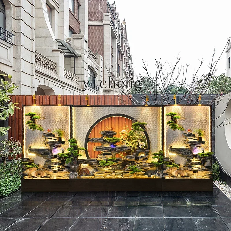 BJ-12 water curtain wall rockery fountain ornament company hotel running water screen villa courtyard fish pond landscaping view