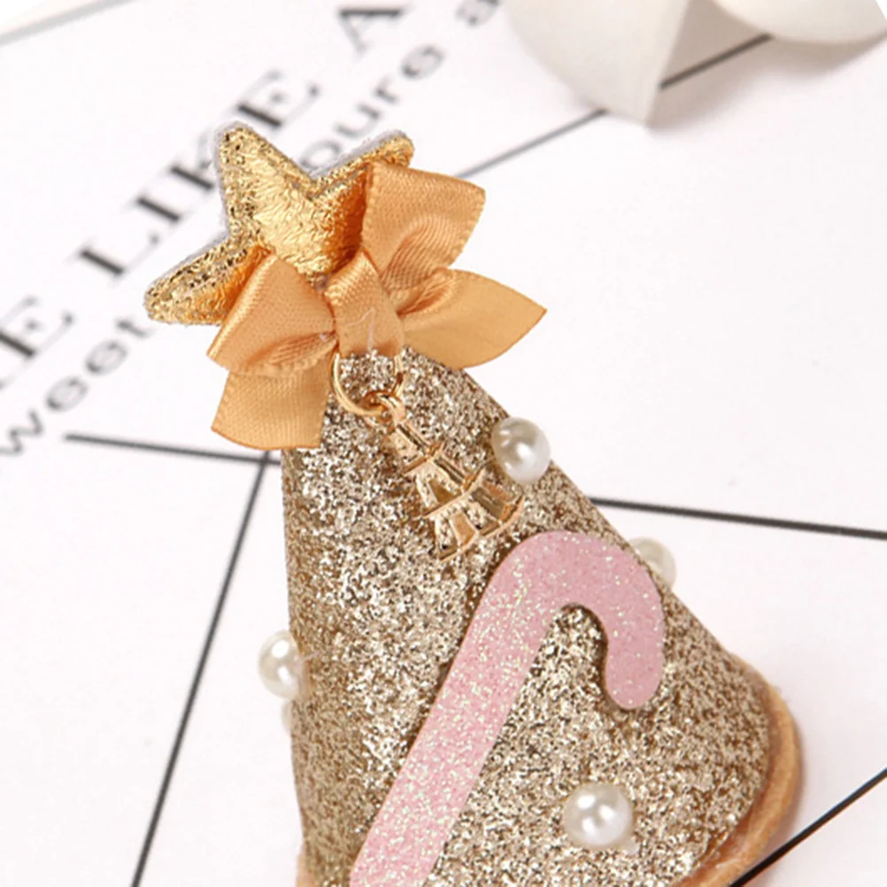 

3Pcs Pearl Christmas Hat Hairpin Stylish Hair Clips for Festive Celebration Gift Hairpin Christmas