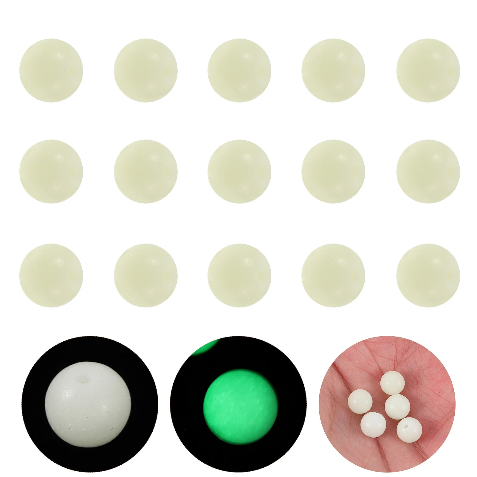 

100Pcs Small Round Glass Beads Glow in The Dark Luminous Beads for Jewelry Making Bracelets DIY Crafts Home Decor Gift Kit