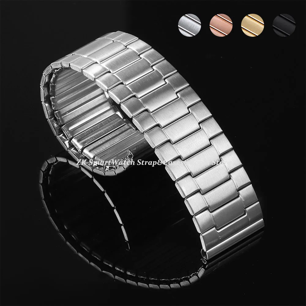 Bracelets de montre élastiques en acier inoxydable 22mm pour Seiko pour Huawei pour Omega Bracelet de montre en métal élastique extensible pour hommes femmes Bracelet