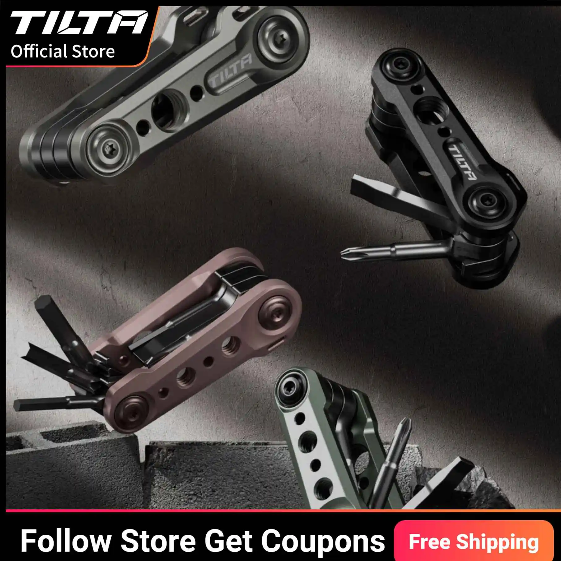 TILTA 6 In 1 Multi-Functional Mini Tool Kit TA-MMT For Camera Cage Universal Tools Allen Keys and Screw Driver Bits