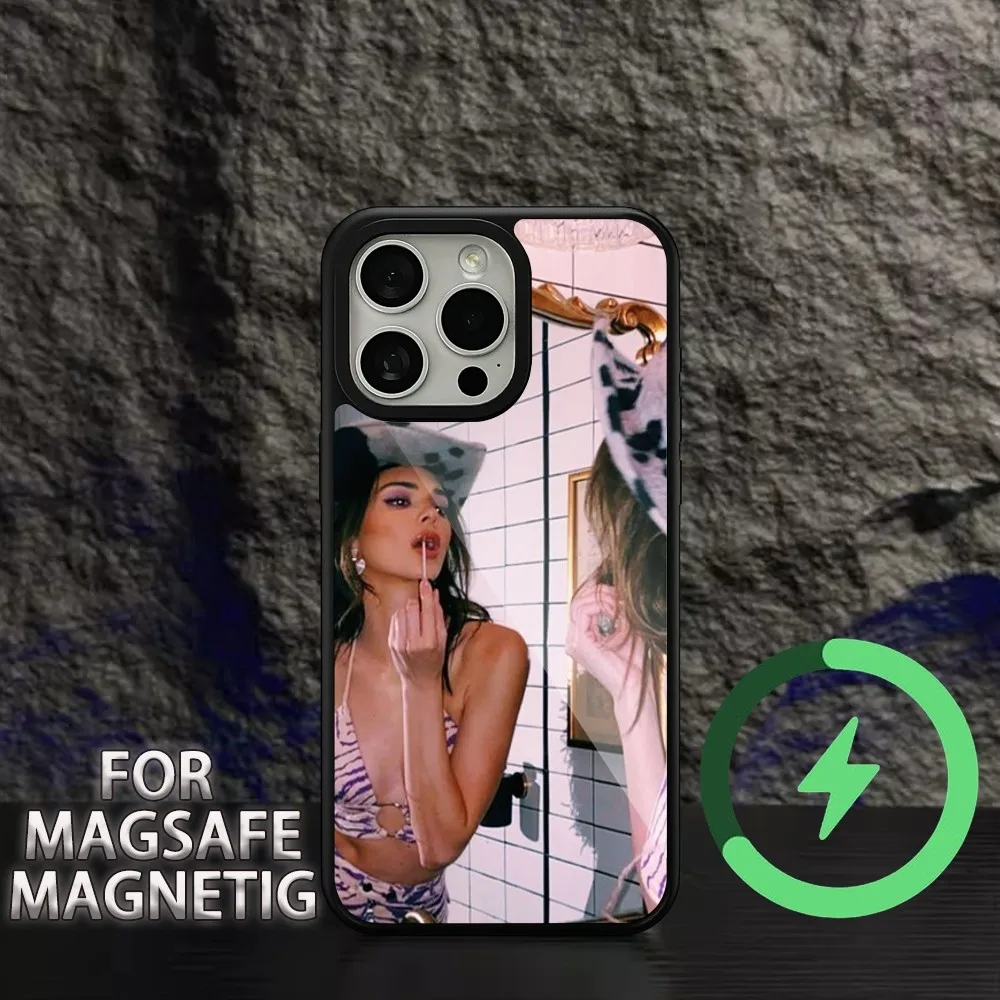 Kendall Jenner  Phone Case For iPhone 11 12 13 14 15 Plus Pro Max Charging  Magsafe Magnetic Wireless Cover