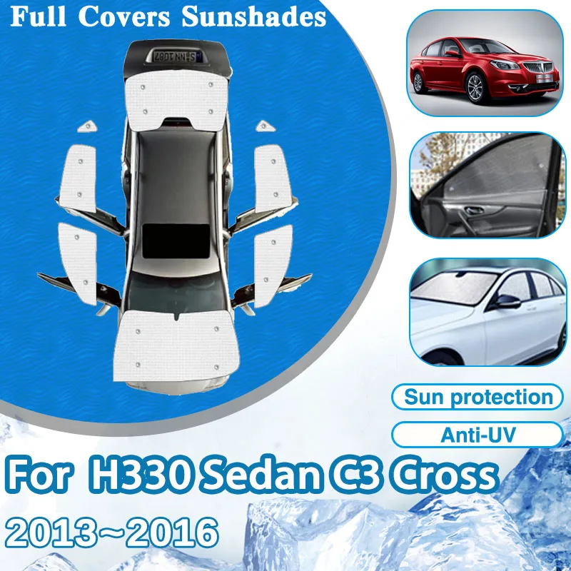 

For Brilliance H330 Sedan C3 Cross 2013~2016 2014 2015 Car Full Coverage Sunshade Anti-UV Sun Visor Windshields Auto Accessories