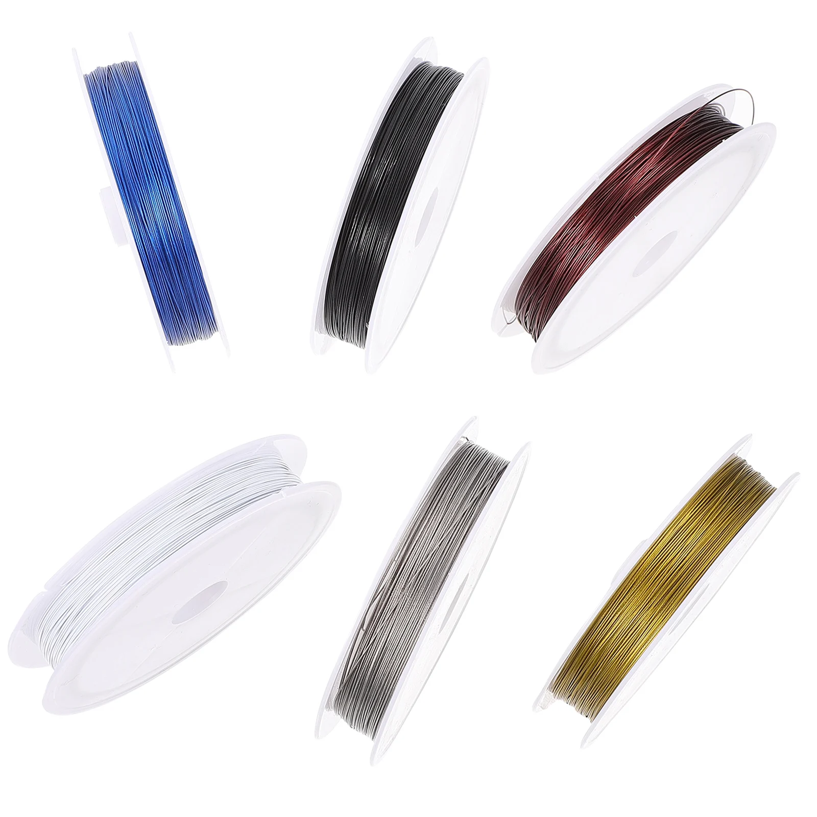 

6pcs 0.38mm Rubber Coated Steel Wire DIY Jewelry Making Beading String for Bracelet Necklace Craft Projects Flexible Durable