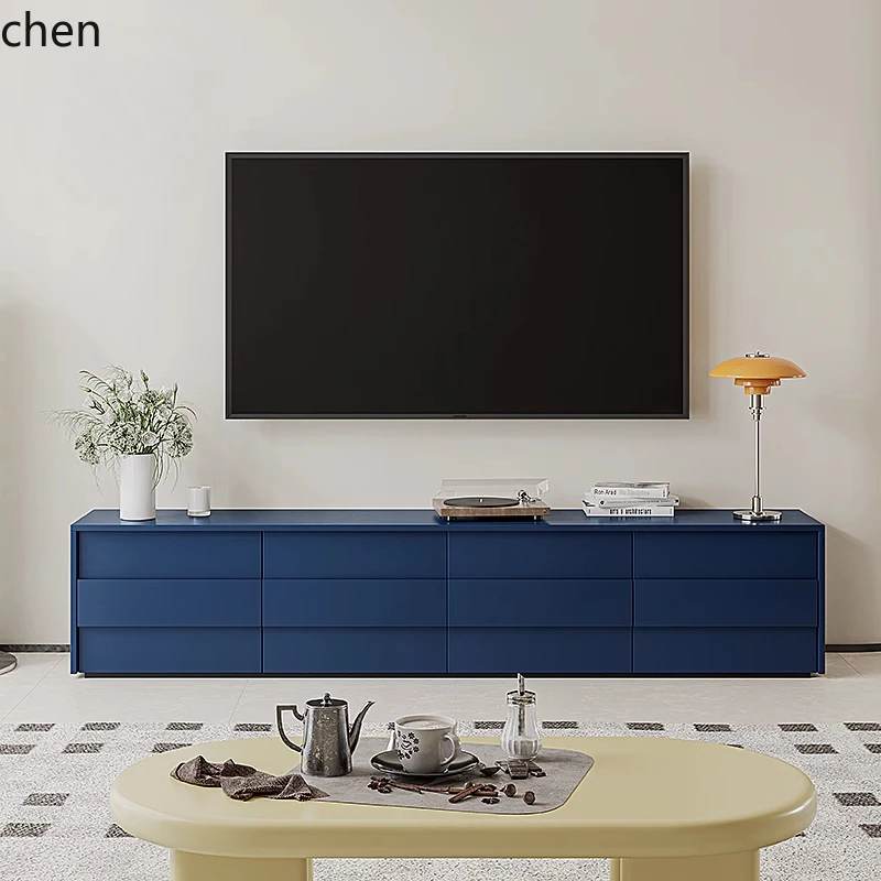 

WL simple TV cabinet cream wind living room wall drawer floor cabinet minimalist coffee table combination