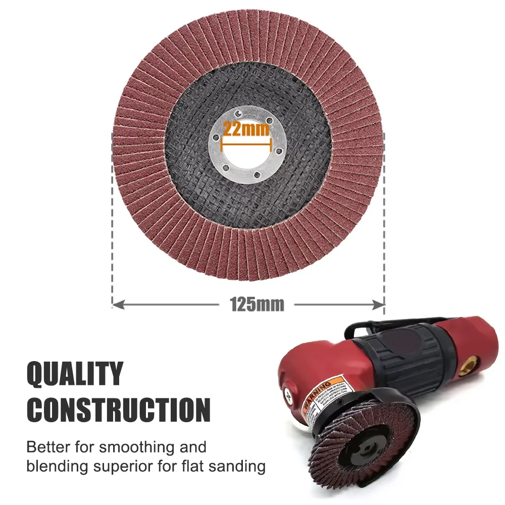 CMCP 1pc 125mm Flat Flap Disc 40/60/80/120Grit Sanding Disc Grinding Wheel Abrasive Polishing Tool For Angle Grinder Accessories