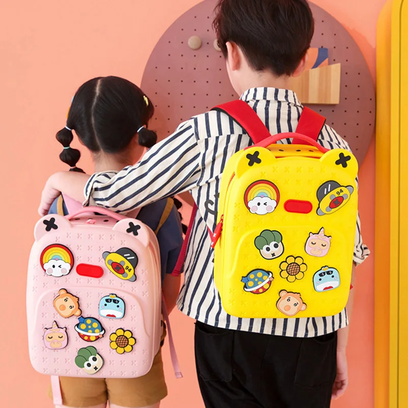 Kindergarten Kids Kawaii Backpacks for Girls Fashion DIY School Bags for Boys Waterproof Children Kids Cartoon Book Bag Gift