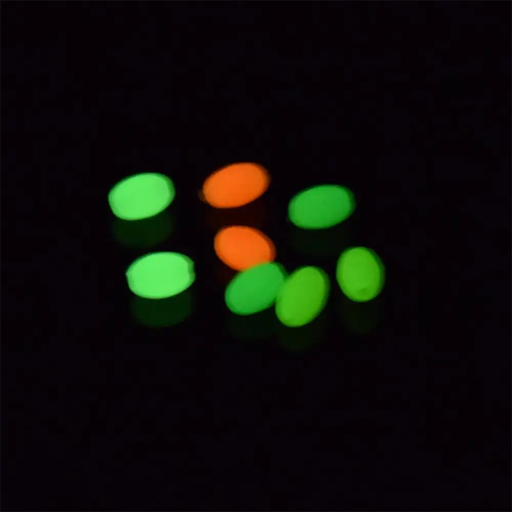 100 pieces/bag Fishing Space Beans Night Glow Beads Anti slip Luminous Fishing for Salt Water and Freshwater