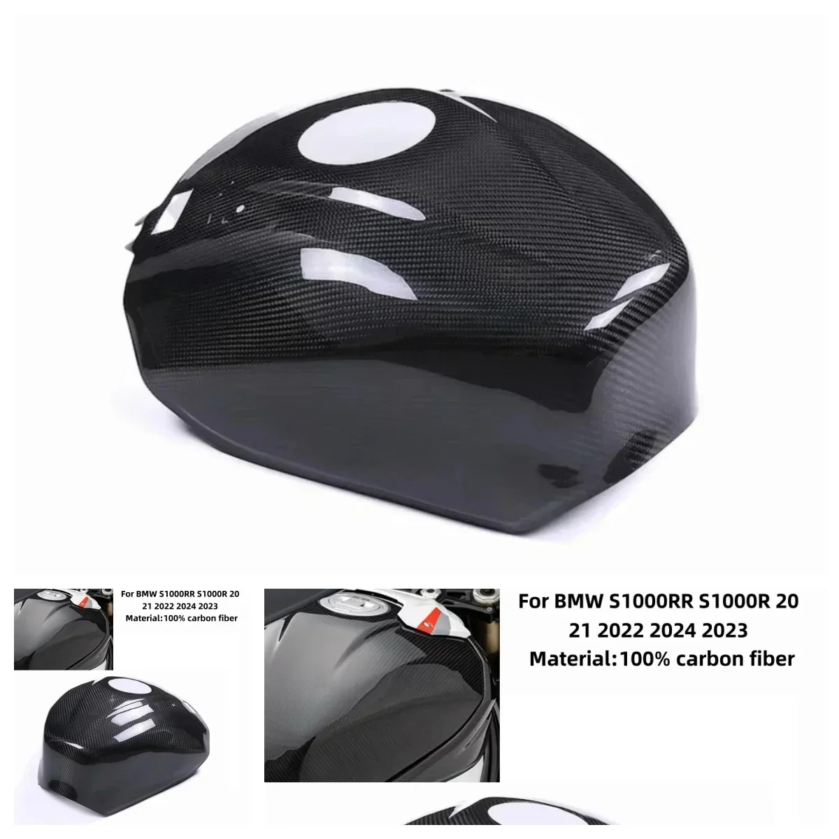 

For BMW S1000RR S1000R 2021-2024 3K Full 100% Carbon Fiber Motorcycle Tank Extender Cover Modified Tank Cover
