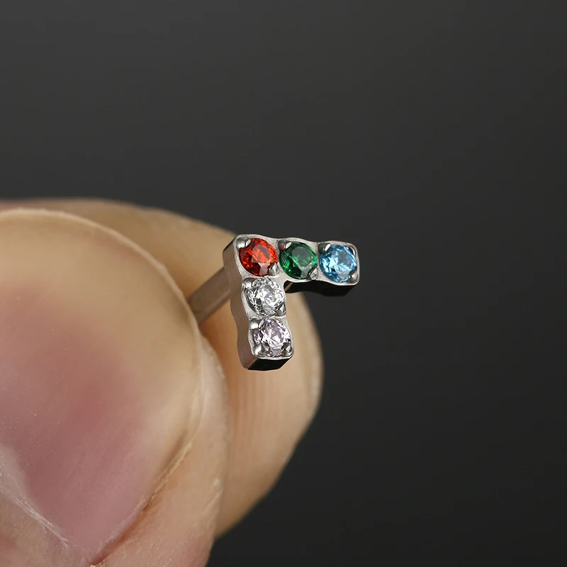 1 قطعة G23 16 جرام Labret مسمار الشفاه ميدوسا الدائري الأذن الغضروف اللولب الزنمة الفص كونشا ثقب القرط هيبوالرجينيك مجوهرات للجسم