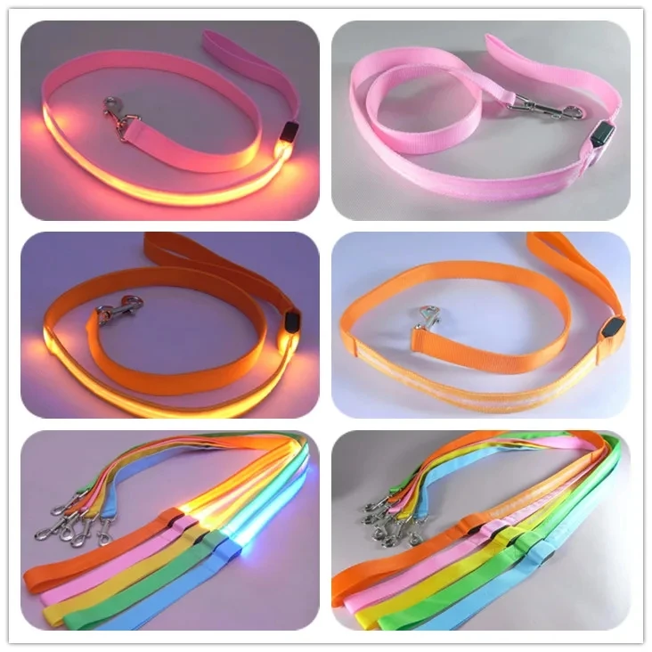 Led Haustier Hund Leine Seil Mit Licht Leuchtende Leine USB Lade für Hund Sicherheit Blinkende Leuchtende Kragen Harness Zubehör – Detail 3