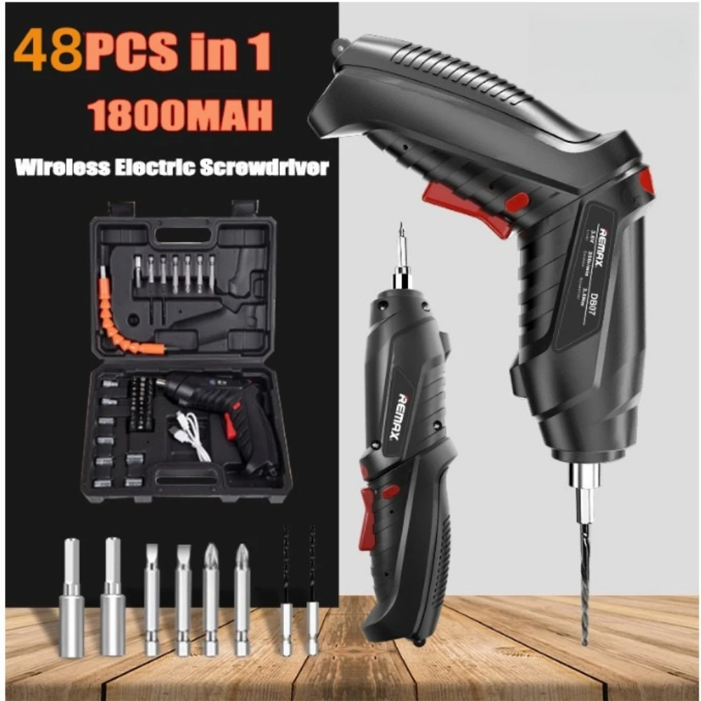 Parafusadeira Elétrica Portátil 3.6V com Acessórios e Maleta, Kit de Ferramentas para Reparos Domésticos e Técnicos