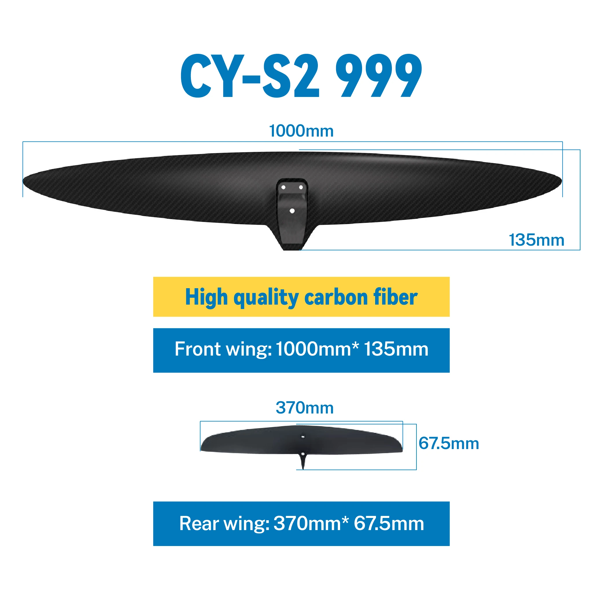 Custom Full Carbon Fiber Hydrofoil Foil Surfboard Surfing Windsurfing Mast Hydrofoil Sport Water Wing Hydrofoil Foil Board