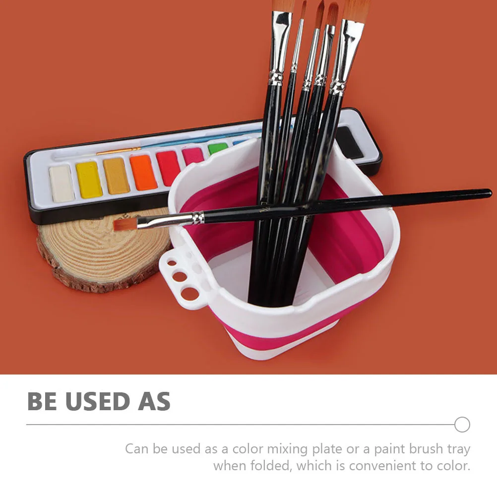 

Multi-Use Foldable Brush Washer Bucket for Painting Projects Portable Artist Brush Holder Mixing Palette Painting Accessories