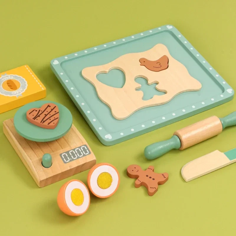 Jouets de cuisine en bois pour enfants, ensemble de jeu Pop-Up To84, éducation précoce interactive, jeu de simulation Montessori, tout-petits, Noël, 9 pièces