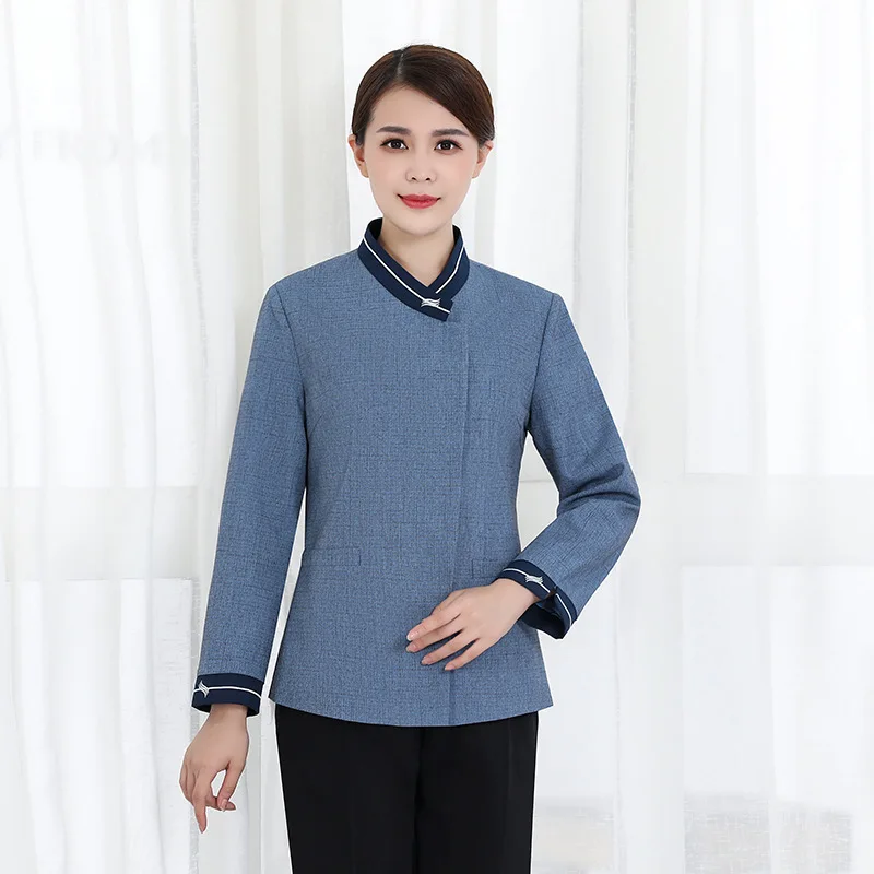 

Cleaning Work Uniform for Women Property Hotel Room Cleaner Auntie GuesthousePABreathable Waiter Long Sleeve Autumn Winter Outfi