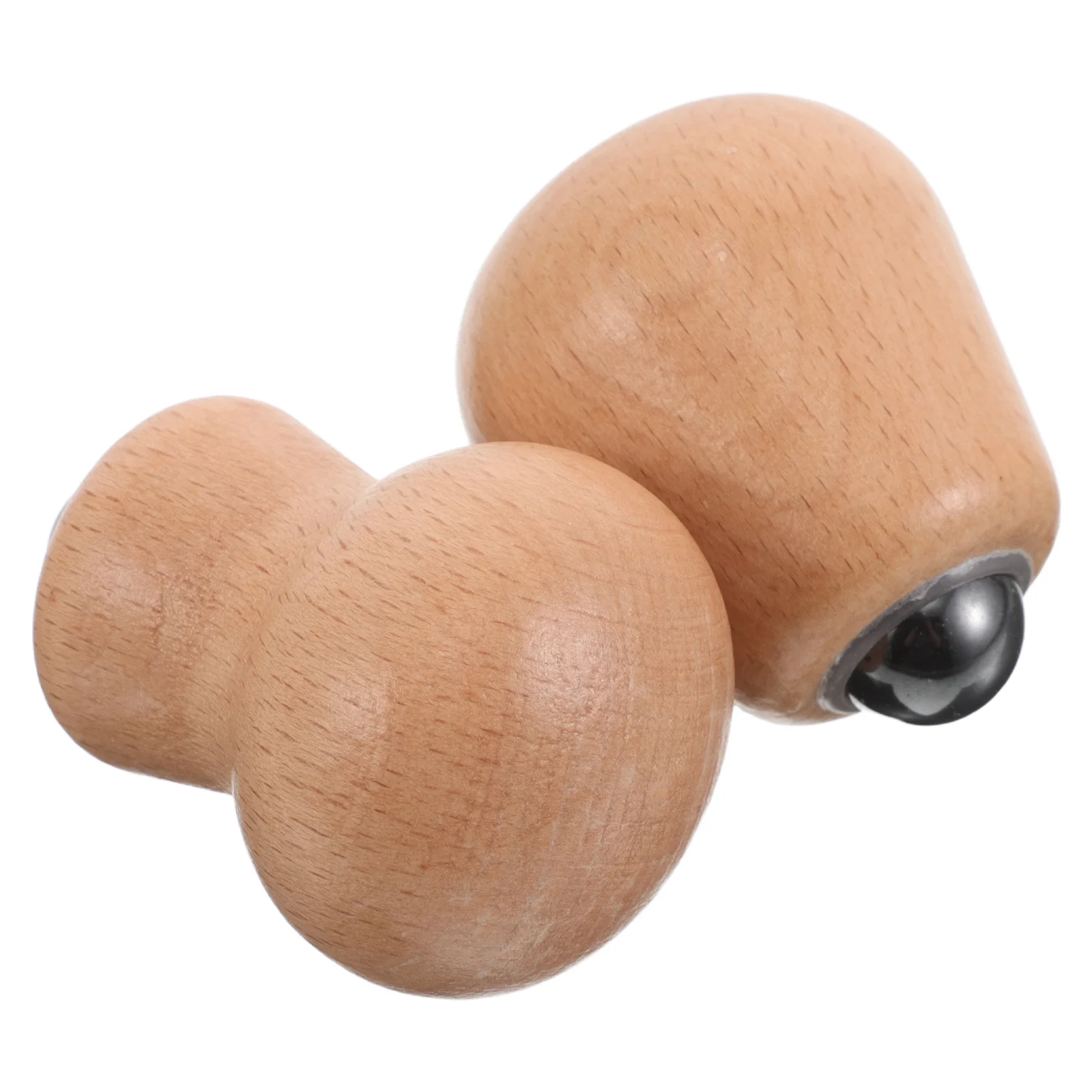 2Pcs Handheld Facial Neck Massager Roller Natural Wood Handle Ergonomic Comfortable Grip for Face Sculpting Muscle Relaxation