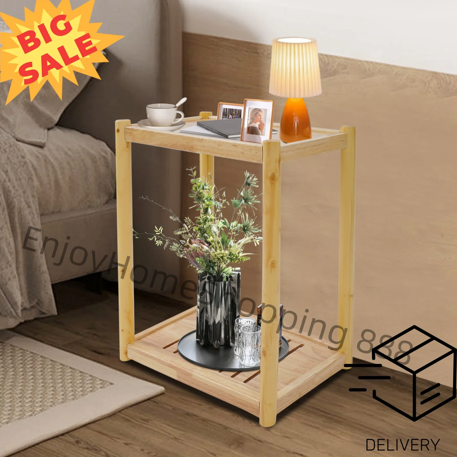 2-Tier Wooden Printer Stand - Compact Desk Organizer for Home Offices, Schools & Workspaces, Ideal for Professionals & Students